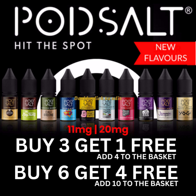 POD SALT Nic Salts 11mg 20mg Nicotine E liquid Vape Juice | 10ml All Flavours POD SALT Nic Salts 11mg 20mg Nicotine E liquid Vape Juice | 10ml All Flavours