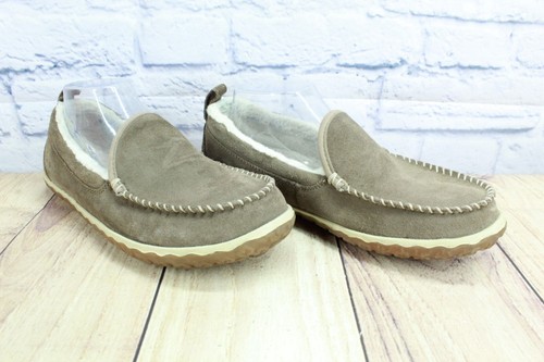 LL Bean Women's Suede Fleece Lined Mountain Moccasin Slippers Dark Cement 9 M - Picture 5 of 9