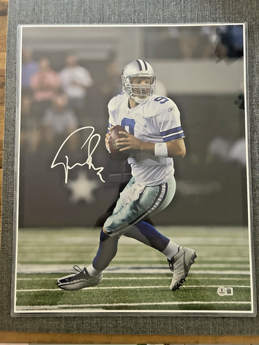 Tony Romo-Dallas Cowboys foto 16x20 autografata/firmata - con certificato di autenticità Beckett (BSA) - Foto 1 di 5