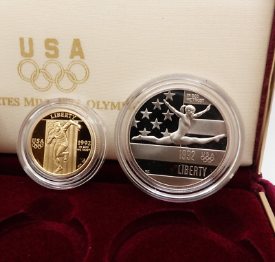 USA製　ゴールド 1992 U.S Mint Olympic Gold & Silver 3 Coin Proof Set OGP