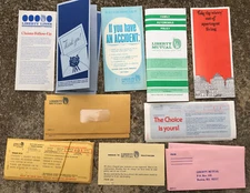 Vintage 1970s Liberty Mutual Insurance Brochures, Envelopes & Punch Cards