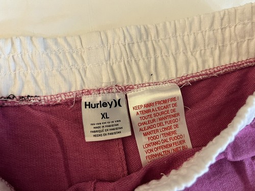 NWT New Hurley Logo Pink Fuchsia Shorts Girls size XL X-Large Elastic Waist - Picture 4 of 7