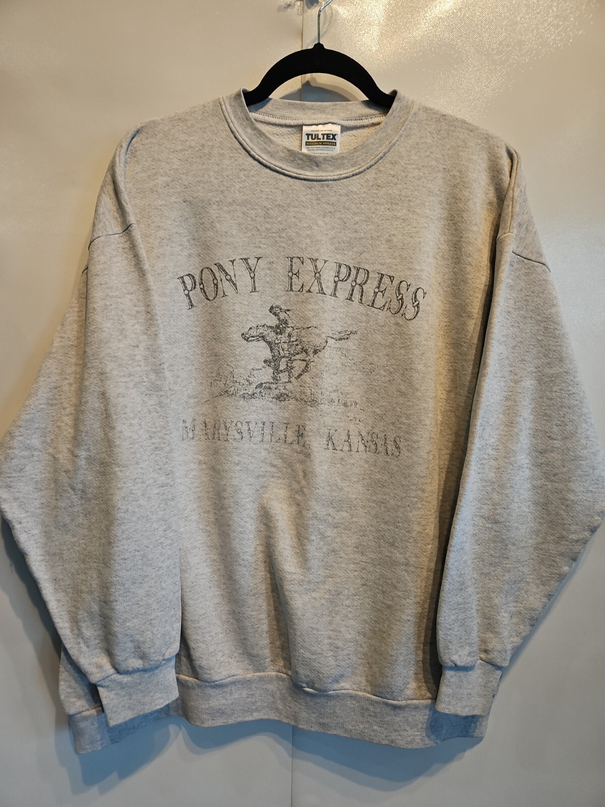 Felpa vintage Pony Express Marysville Kansas Mail Ufficio Postale Gilet Uomo XL
