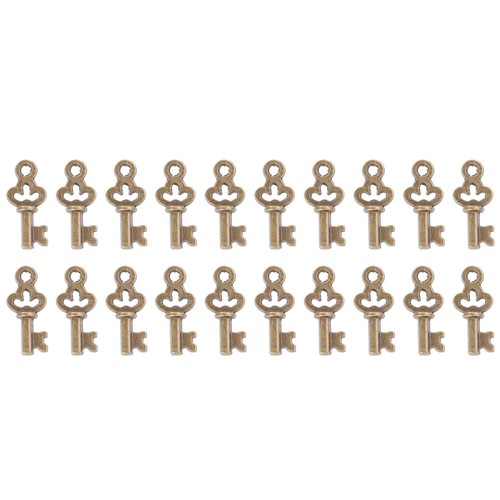 20pcs Antique Old Keys Vintage DIY Pendant Metal Charms Decorations 7x17mm - Picture 7 of 11
