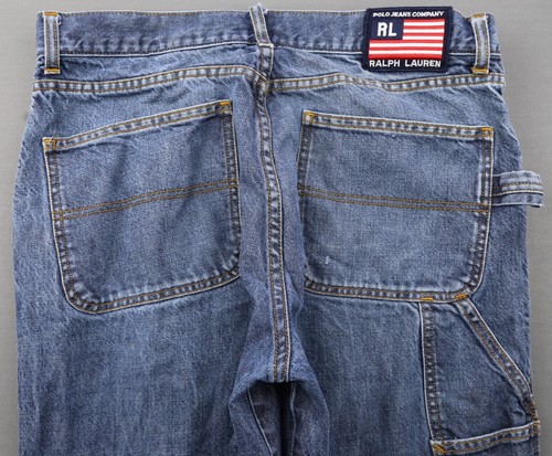 Vintage Herren Ralph Lauren schmale Schreinerjeans Knopfleiste Gr. 34x34 (MSR 34X31) - Bild 11 von 12