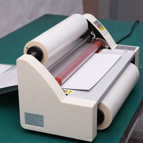 New Quality 13" V350 Laminating Machine Four Rollers Cold Hot Roll Laminator - Picture 2 of 5
