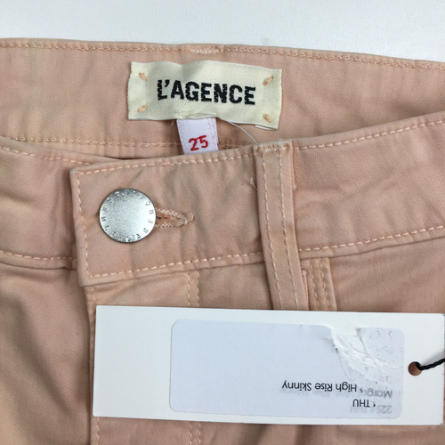 NWT L'AGENCE Womens sz 25 Peach MARGOT High Rise 5 Pocket Ankle Skinny Jeans - Picture 2 of 13