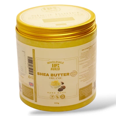 HUKED Organic Shea Butter - 100% Pure and Natural - 500g - UK