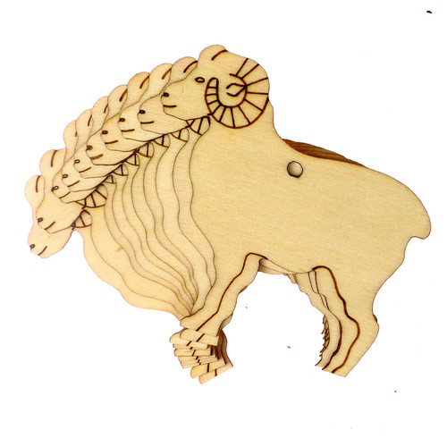 10x Wooden Ram Standing Craft Shapes 3mm Plywood Animals Farming - Picture 2 of 4