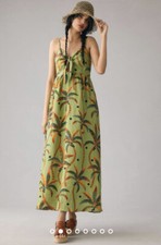 New Anthropologie Farm Rio Tie-Front Linen Dress Size Medium