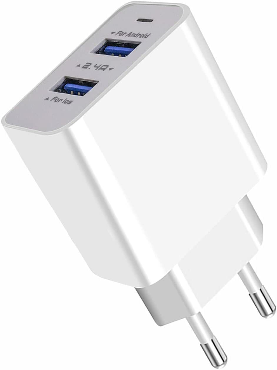 Cargador Ultra Rapido Doble USB 2.4A USB 3.0 Adaptador de Carga Universal...
