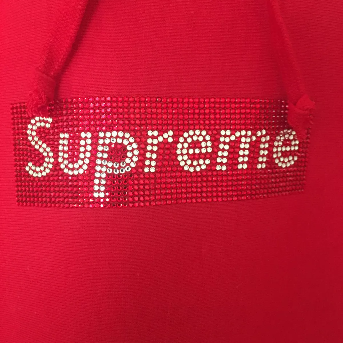 SUPREME X SWAROVSKI Crystal Box Logo Hooded Sweatshirt Hoodie Red Sz M NEW | eBay