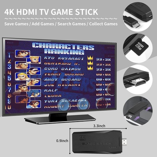 45000+ Retro Videospielkonsole 4K HD TV Spiel Stick + 2XWireless Controller 64GB - Bild 10 von 24