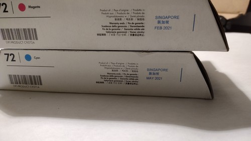 HP C9372A Tintenpatrone Magenta & Cyan Original OEM NEU # 72 Ablaufdatum 2021 - Bild 2 von 2