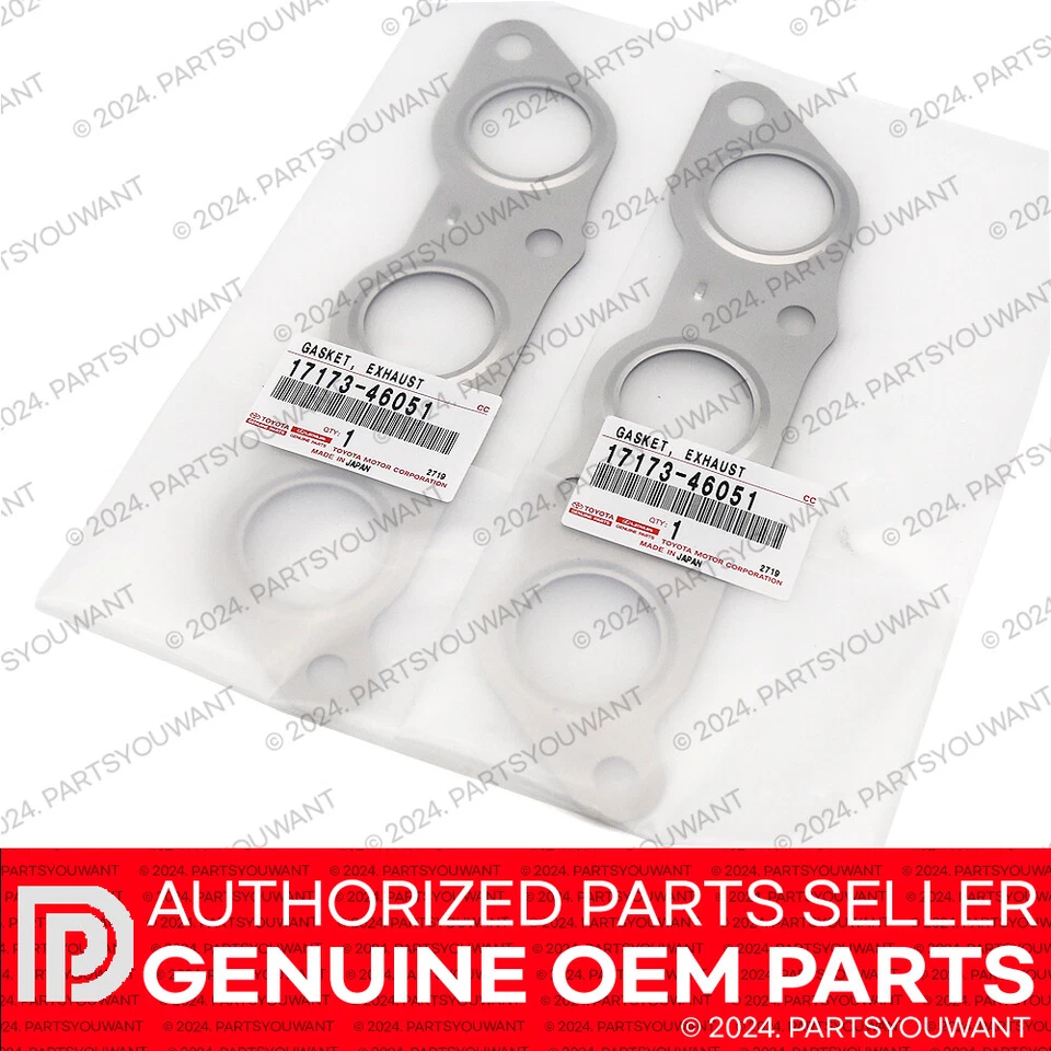GENUINE Lexus 01-05 IS300 99-05 GS300 OEM Exhaust Manifold Gasket 17173-46051 X2 - Image 2 of 3