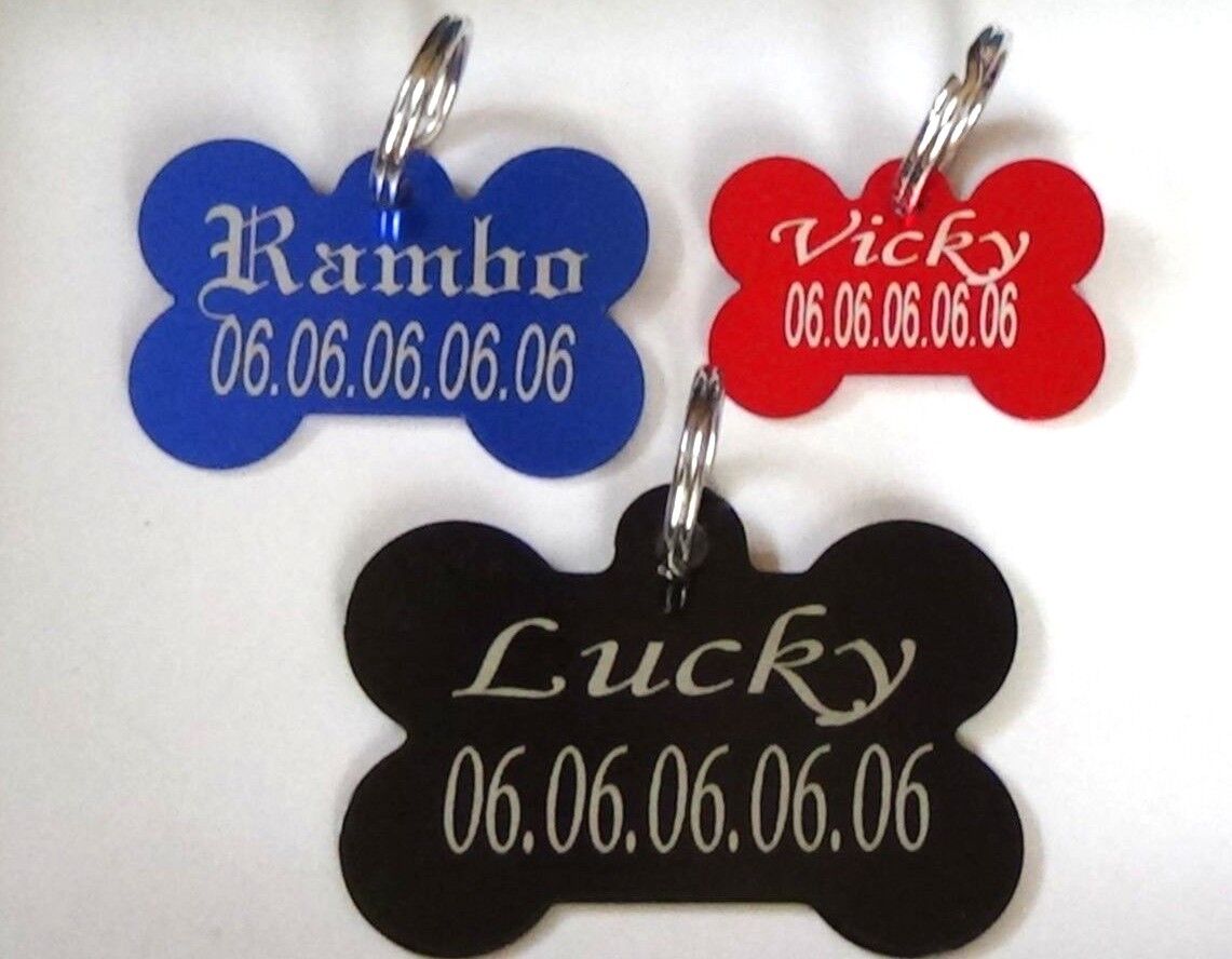 médaille chien OS taille S métal gravée personnalisée recto verso+anneau+vernis - Afbeelding 3 van 4