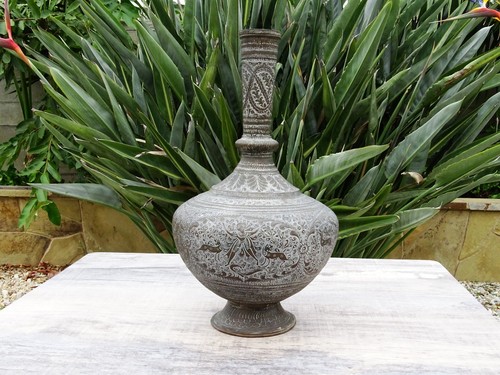 Rare Antique Islamic Wine Pot Surai Ottoman/ Mughai Brass Wine Pot ,circa 1850. - Picture 3 of 12