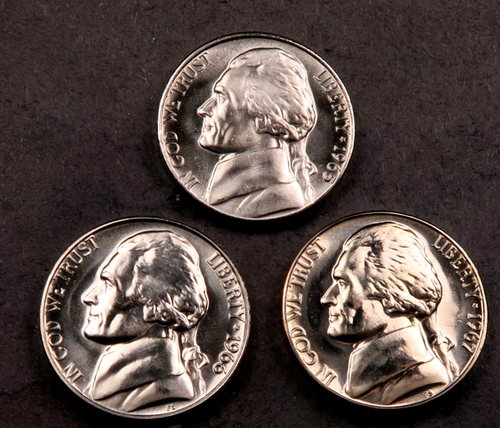 1965+1966+1967 Jefferson Nickel Set/Lot ~ Gem SMS (proof like - PL) ~ 3 Coins - Picture 5 of 6
