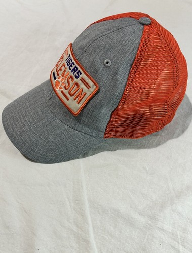 Clemson Tigers Hat Cap Fan Favorite Adjustable Snap Gray Orange Vented - Picture 3 of 6