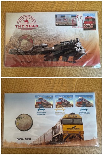 2019 The Ghan & 2020 Indian Pacific 50c PNCs FDC Rare Coins Limited Edition New