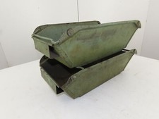 QTY-2 Vintage Industrial Nestier Green Stackable Sheet Metal Storage Bin Tub 28