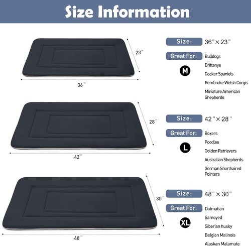 Universal 48in Dog Bed - Extra Large Crate Mat with Non-Slip Bottom Design - Picture 8 of 9