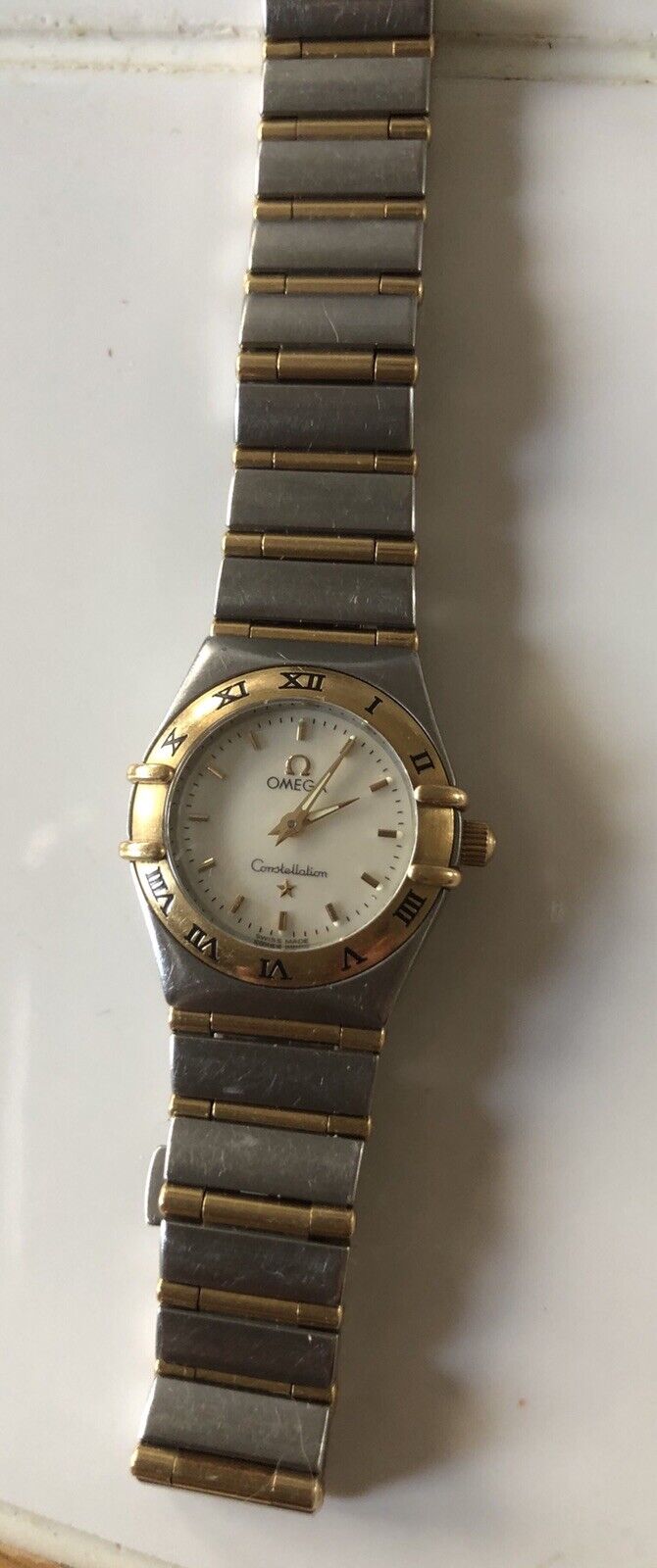 OMEGA Constellation Quartz 18K Gold Bezel MOP Dial Stainless Steel ...