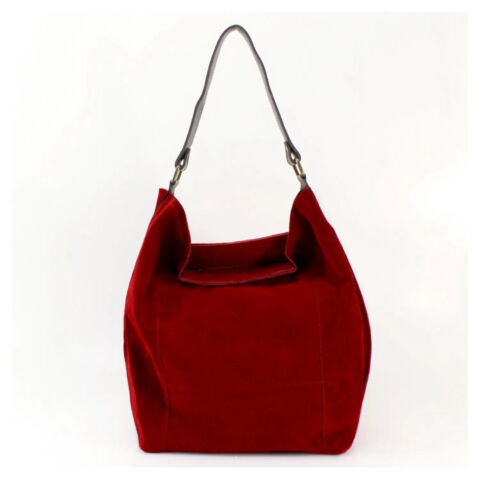 Borsa a secchiello donna pelle scamosciata donna tracolla slouch borsetta VPS18 - Foto 10 di 21