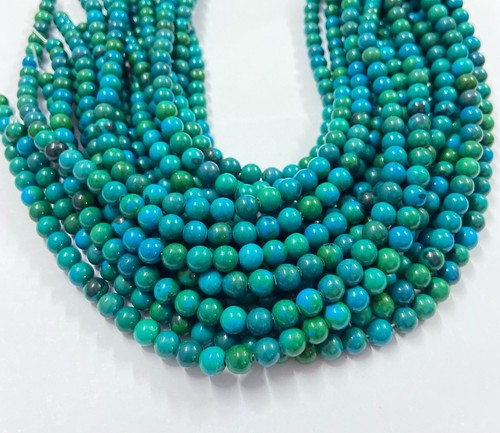 "Cuentas de turquesa africana 15"" hilo - cuentas de piedras preciosas redondas lisas para joyería" - Imagen 8 de 10