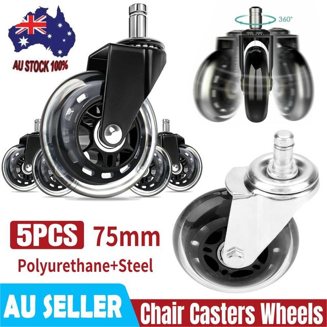 5PCS Office Chair Caster Roller Wheels Universal Mute Wheel 75mm Round Casters 5PCS Office Chair Caster Roller Wheels Universal Mute Wheel 75mm Round Casters