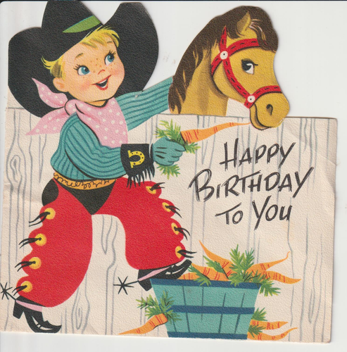 VTG 1960's Birthdays Cards, 3, Cowboy theme - Picture 7 of 9