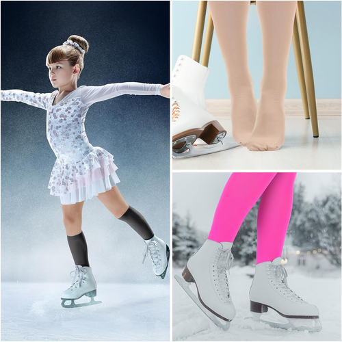 12 Pairs Figure Skating Socks for Women Men Kids Ice Skating Socks Solid Color R - Picture 4 of 12