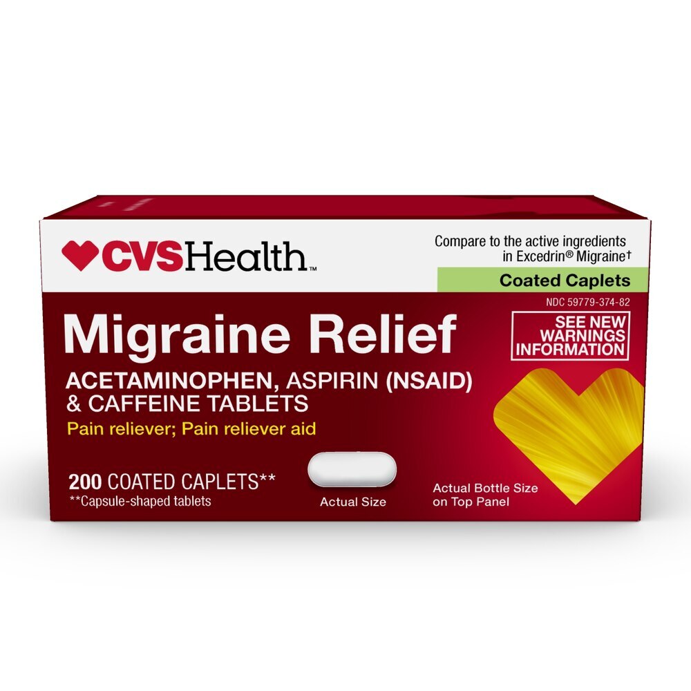 CVS Health Migraine Relief Acetaminophen Aspirin (NSAID) & Caffeine