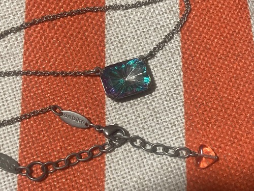 Sabika Necklace - S 16 - Beautiful Rectangular Mystic Topaz Type Stone - Picture 10 of 13