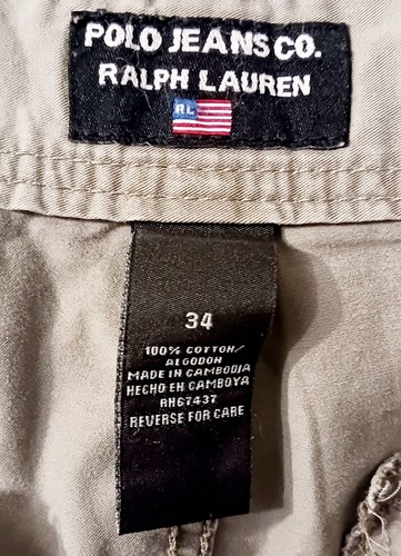 Vintage Polo Jeans Co Ralph Lauren Military Surplus grau Cargo Shorts Gr. 34 - Bild 7 von 7