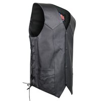 Usa Leather Men's 4 Button Lace Vest S-5x 1202 Usa Leather Men's 4 Button Lace Vest S-5x 1202
