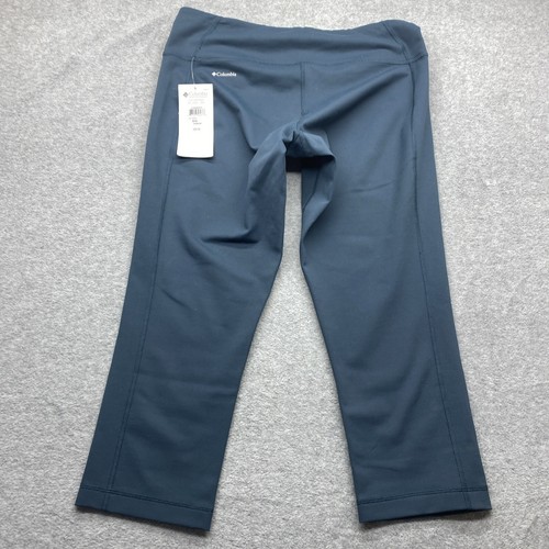 Columbia Leggings Womens Medium Capri Green Yoga Pants Logo - Picture 7 of 11