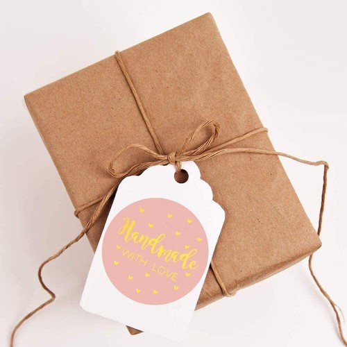 Handmade with Love Stickers for Baking Gift Bags Crafts Decor Package Label 25mm - Picture 4 of 17