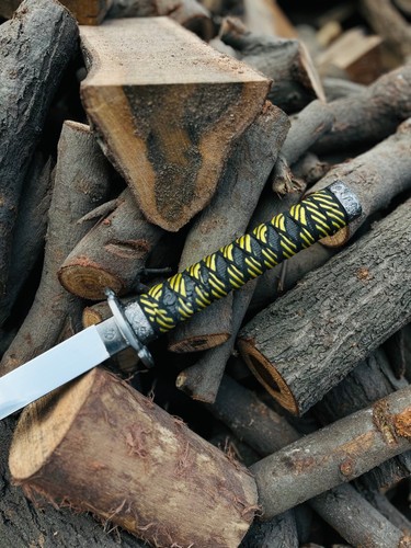 42" Handmade Katana Sword – Full Tang Powder-Coated Blade with Wooden Handle | - Picture 22 of 44