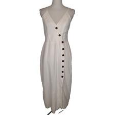 Urban Outfitters Midi Dress sz L  Sleeveless Button Down Linen Blend
