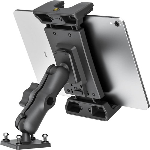 Auto Tablet Halterung 5-13 Zoll robuste Bohrbasis 360° Drehung Schwarz - Bild 3 von 9
