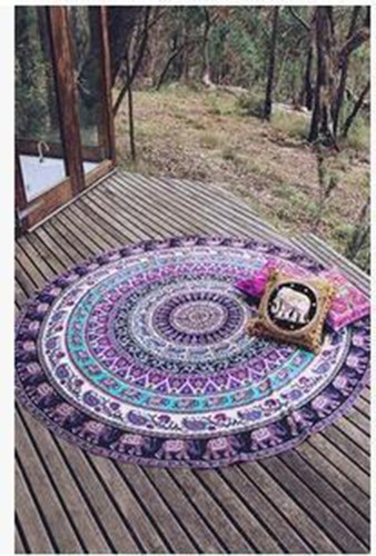 Bohemian Mandala Round Tapestry Beach Hippie Throw Yoga Mat Towel Indian Roundie - Picture 22 of 37