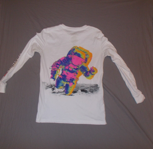 Hyper Space Shirt Mens Small White Long Sleeve Nasa Space Rocket graphic back - Picture 5 of 6