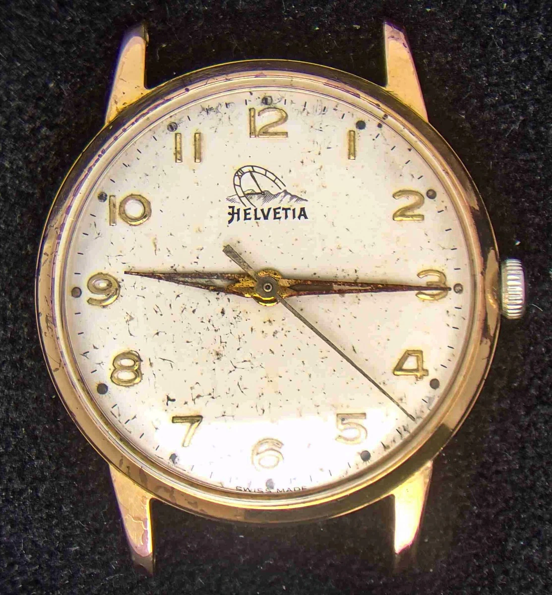 Vintage Helvetia 4483 Swiss Manual Wind Ladies Watch 20 Micron Gold Leather Band Very Rare Helvetia Watch 18Kt Gold Plated 20 Micron Manual  main image 2