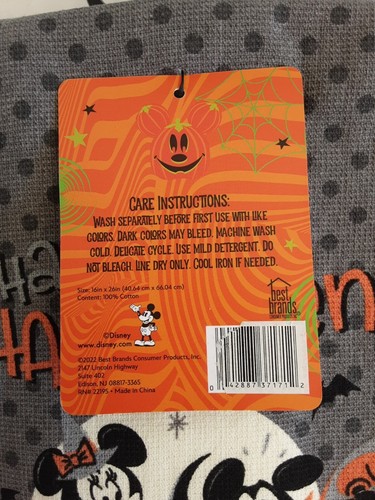 Disney - Mickey & Minnie Mouse "Happy Halloween" 2 Pack Kitchen Towels 16" x 26" - Picture 5 of 6