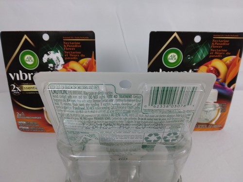 3 Air Wick Vibrant Plug in Scented Oil Refills Nectarine & Paradise Flower Scent - Picture 5 of 6