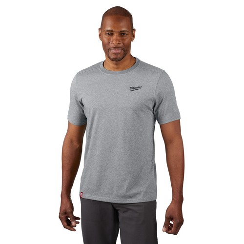 Milwaukee, FREEFLEX Hybrid Work T-Shirt - Short-Sleeve Gray - 2X-Large, Size - Picture 2 of 11
