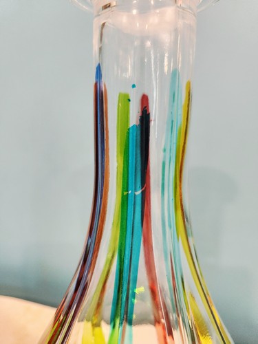 C.C. Zecchin Murano Art Glass Decanter & Shot Glass Set Rainbow Hand Blown Italy - Picture 8 of 13