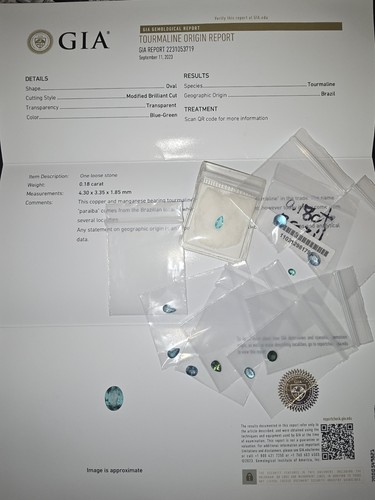 GIA Brazil Paraiba Tourmalines (Contact Me For A Deal)