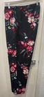 TAKING SHAPE Black w Floral Elast Waist Pants -22- Near New
